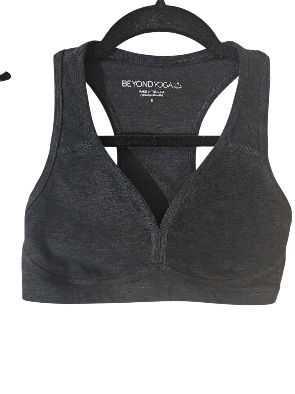 Beyond Yoga Lift Your Spirits Sports Bra Small Spacedye Gray Racerback Yoga